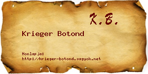Krieger Botond névjegykártya